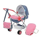 Hauck Kombi Puppenwagen Baby to Go Set mit Wickeltasche, Bauchtrage, Einkaufskorb, My World Baby