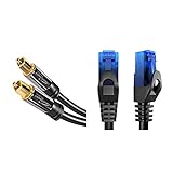 KabelDirekt Bundle – 0,25 m – Netzwerkkabel, Ethernet, LAN & Patch Kabel und 10m Optisches Kabel/Toslink Kabel (Audiokabel zur Verbindung von Soundbar, Stereoanlage, Heimkino, XBOX One & PS4)