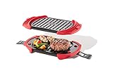 Lékué Microwave Grill, Mikrowellen-Grill, Stahl, rot und schwarz, 25,2 x 14,8
