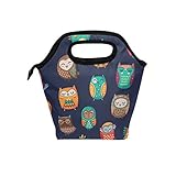 Use7 use4 Tribal Eule Vogel Eule Owlet Isolierte Lunch Bag Tasche Cooler Lunchbox für Picknick Schule Frauen H