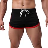 Xiart Shorts Herren Sport - Sommer Kurze Hosen Sommer Herrenshorts Männer Freizeithose Tauchshorts mit Kordel-Gürtel Strandhose Outdoor Arbeitsshorts Schwarze H