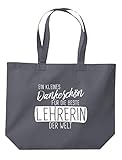 Shirtinstyle Beutel Tasche, EIN Kleines Dankeschön Für Die Beste Lehrerin Der Welt Lehrer Schule, Kita Schule Hort Abschluß Abschied, Farbe Dunkelg