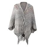 ZDDHOODY Damen Poncho Schal Reisen Cape Bedruckte übergroße Open Front Hochwertiges Casual Cape Poncho Herbstschal Winterschal Gift for Mother Muster Schal Poncho Umhang Cape-Jack