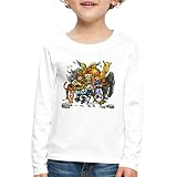 Spreadshirt Die DREI Fragezeichen Kids Tiere Kinder Premium Langarmshirt, 110-116, Weiß