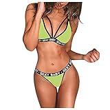 Rosennie Damen Dessous Set Brief Drucken Ohne Bügel Push-Up BH und Slip Lingerie für Frauen Dessous Unterhose G-String Unterwäsche Set Sexy Baby Letter Printed Erotische Reizwäsche Bra und Slip