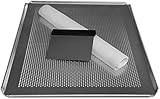 LEHRMANN Backset - Backblech 45,5 x 37,5 cm perforiert, Silikonmatte, Teigschaber Edelstahl, 3-teiliges Backset für Hobbybäcker*