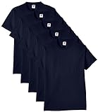 Fruit of the Loom Herren Regular Fit T-Shirt Heavy Cotton Tee Shirt 5 pack, Blau (Navy), XL