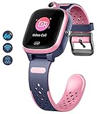 Kinder Smartwatch mit GPS 4g WiFi LBS Tracker Echtzeitposition HD Touchscreen SOS Videoanruf Sprachchat Wasserdicht Kompatibel Android und IOS für Jungen M