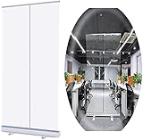 Cnley Stehender Zeichenhalter Transparente Isolation Roll-Up-Banner, Pull-Out-Bildschirm-Partition freistehende Isolationssperre, PVC. Klarer Tarp-Film-Schutzschild, transparentes Boden stehender S