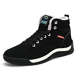 SAGUARO® Herren Winterschuhe Warm Gefüttert Schneestiefel Winter Outdoor Boots Winterstiefel, Schwarz, 41 EU
