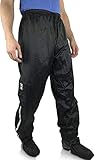 HOCK Unisex Regenhose Fahrrad inkl. ausfaltbarem Schuhschutz - Winter Regenbekleidung mit Reflektor-Streifen - 100% wasserdichte Hose für Herren und Damen (M (bis 175cm))