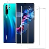 NUOCHENG [2+1 Stück] Schutzfolie Kompatibel mit Huawei P30 Pro Folie, Kamera Panzerglas Displayschutzfolie Huawei P30 Pro [9H Härte] Gehärtetem Glas HD [Anti-Bläschen] Panzerg