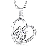 'Liebe Dich für Immer' Schmuck Damen Kette Herz , Halskette Damen Silber, Geschenke für Frauen Mama Oma F