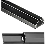 Alu Kabelkanal schwarz; 110 cm | 3,3 cm breit | 1,8 cm hoch; 2-teilig (Bodenplatte und Deckel); inkl. Montagematerial; für LCD,LED,Plasma TV's; Aluminium in perfekter Optik, abgestimmt auf hochwertiges Equip