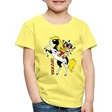 Spreadshirt Yakari Und Regenbogen Auf Pferd Kleiner Donner Kinder Premium T-Shirt, 110-116, Gelb