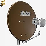 Fuba DAL 801 B + Single LNB Sat Satelliten Anlage Schüssel DEK 117 1 Teilnehmer Alu Spiegel Braun für 1 Teilnehmer HDTV 4K 3D kompatib