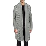 COOFANDY Herren Rüschen Strick Cardigan Schwerer Schalkrag