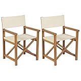 vidaXL 2X Teak Massiv Regiestuhl Klappbar Gartenstuhl Camping Picknick Angelstuhl Klappstuhl Faltstuhl Campingstuhl Anglerstuhl Gartenmöb