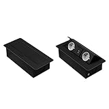 Einbausteckdose versenkbar mit oder ohne USB und in 2 Farben Silber oder Schwarz zum Auswählen (2x Schuko + 2x USB, Schwarz)