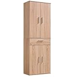 mokebo® Mehrzweckschrank 'Der Praktische' modern, Schubladenschrank, Kleiner Schrank & Midischrank, Made in Germany | 60x180x34 (B/H/T in cm)