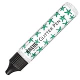 Kreul 49846 - Glitter Pen silber, Glitzer Effektfarbe im handlichen 29 ml Pen, zum Verzieren, Beschriften und Dekorieren von vielfältigen Materialien, hergestellt auf Wasserb