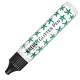 Kreul 49846 - Glitter Pen silber, Glitzer Effektfarbe im handlichen 29 ml Pen, zum Verzieren, Beschriften und Dekorieren von vielfältigen Materialien, hergestellt auf Wasserb