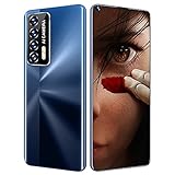 Reolme7 (K601) Smartphone 5G, Kostenloses Handy Android 11,0 7,3 Zoll 64GB ROM 6800mAh Vier Kameras 32 + 50MP, Face ID GPS WiFi Dual SIM Zehn-Core/Globale Version,Blau,Groß