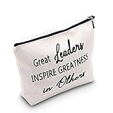 Boss Geschenk Boss Wertschätzung Geschenke Kollege Abschied Ruhestand Great Leaders Inspire Greatness in Other Make-up-Tasche Frauen Kosmetiktaschen Reisebeutel Kulturbeutel Hü