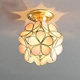 LED Deckenlampe Industrielle Klarglas Deckenleuchte SEMI BULL MOUNT MESSING FIXURE MIT E27 SUCKETE Industrielle kreative Glasschatten Goldene Finish Bauernhaus Beleuchtung for Esszimmer Schlafzimmer C