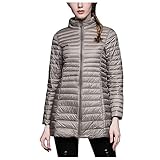 Damen Leicht Daunenjacke Warme Winterjacke mit Kapuze Winter Puffer Jacke Damen Übergangsjacke Herbst Elegant W