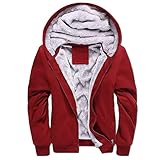 XPDD Herren Kapuzenpullover mit Reißverschluss Langarm Kapuzenjacke Winter Warm Fleece-Innenseite Sweatshirt Plus Dicke Fleecejacke Sweatjacke Mit Kapuze Hoodie Jacke Pullover Outdoor Übergangsjack
