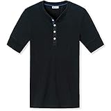 Schiesser, Herren Shirt Karl-Heinz, halbarm, Schwarz, 4/S