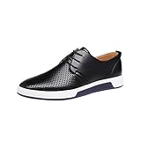 Patifia Schuhe Herren, Sommer Stil Herren Sommer Einfarbig Breathable Business Lederschuhe Leisure Hollow Vollleder Schuhe Uniform Schuhe Berufsschuhe Alle J