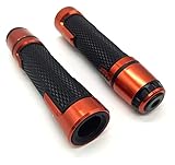 Motorrad Lenkergriffe Griffe Motorrad-Griff-Ende Für Yamaha MT-125 MT125 SR400 TDM850 900 XJR400 7/8 '' 22mm CNC-Motorradgriff Balanced Plug Slider (Color : Orange)
