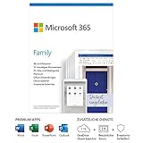 Microsoft 365 Family | 6 Nutzer | Mehrere PCs/Macs, Tablets und mobile Geräte | 1 Jahresabonnement |Box