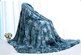 Warme, weiche Zotteldecke, Überwurf, gemütliche, flauschige Decken, niedliche Raumdekoration für Teenager-Mädchen, für Couch, Stuhl, Bett, Sofa (blau, 130 x 160 cm)