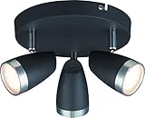 DM Leuchten Deckenlampe rund LED Lampe schwenkbar 3 flammig inkl. Leuchtmittel 3x 4 Watt, warmweiß, LED Deckenleuchte LED Strahler LED Spot,