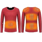 Cxcdxd Hiver Hommes Femmes Veste Chauffante USB Chauffage Électrique Sous-Vêtements Thermiques Chemise Top Vêtements Chauffants Chaleur Extérieure Protection Froide Ski M
