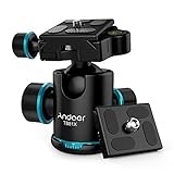 Andoer TB81X Kugelkopf Stativkopf 360 Grad Panorama Kugelkopf für Stativ Einbeinstativ Slider DSLR-Kamera (3pcs Schraube Adapter und 2ST Platte )