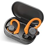 Bluetooth Kopfhörer Sport, Kabellose Kopfhörer mit HiFi Stereo Sound, IPX7 Wasserdicht Bluetooth 5.1 in ear Kopfhörer, 25 std Spielzeit, Touch Control wireless kopfhörer mit HD Mikrofon Type-C Schw