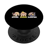 Essen Gaming Schlafen Kawaii Manga-Spielekonsole PopSockets mit austauschbarem PopGrip