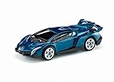 siku 1485, Lamborghini Veneno, Metall/Kunststoff, Spielzeugauto für Kinder, Dunkelblau, Bereifung aus G
