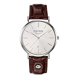 Bruno Söhnle 17-13085-241 Nabucco Herren-Armbanduhr, Quarz, Edelstahlgehäuse, Saphirglas, Lederarmband, mit Dornschließe, 3 b