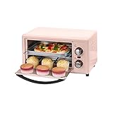 MDHDGAO Haushalt Elektro-Ofen mit Herd und Grill 800w 13L,60 Minuten Zufall Timing,3D Curved Futter,Erinnerung Glocke klingt nach dem Zeitpunkt abgeschlossen (Color : Pink)