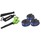 Greenworks Akku-Laubsauger und -Laubbläser 2in1 GD40BV (40 V 280 km/h 45l) & Cord Spool for Greenworks Lawn Trimmer G40LT/2101507 (1.65mm Cord Diameter 4.8m Cord Per Spool, 3 Pieces Included)