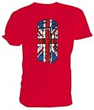 Best of British Union Jack Phonebox T-Shirt, Rot - rot - Größe: M