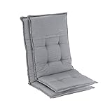 Homeoutfit24 Elbe, Polsterauflage, Made in Europe, Sesselauflage, Gartenstuhl-Auflage, Hochlehner, Polyester, Oeko-TEX® Standard 100, UV-beständig, Halteband & Kordeln, 2-Stück, hellg