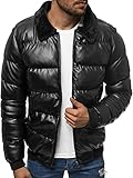 OZONEE Herren Lederjacke Kunstlederjacke Kunstleder Farbvarianten Jacke Bikerjacke Übergangsjacke Herrenjacke Leder Echtlederjacke Echtleder Wildleder Biker OZONEE O/9030Z SCHWARZ L