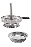 Kaya Shisha Kaminaufsatz + Shisha Sieb Set aus rostfreiem Edelstahl - Für alle gängigen Köpfe - Besserer Rauch & Geschmack - Premium Shisha Zubehö
