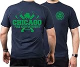 Chicago FIRE Dept. Green Axes and Irish Shamrock, T-Shirt, XXL